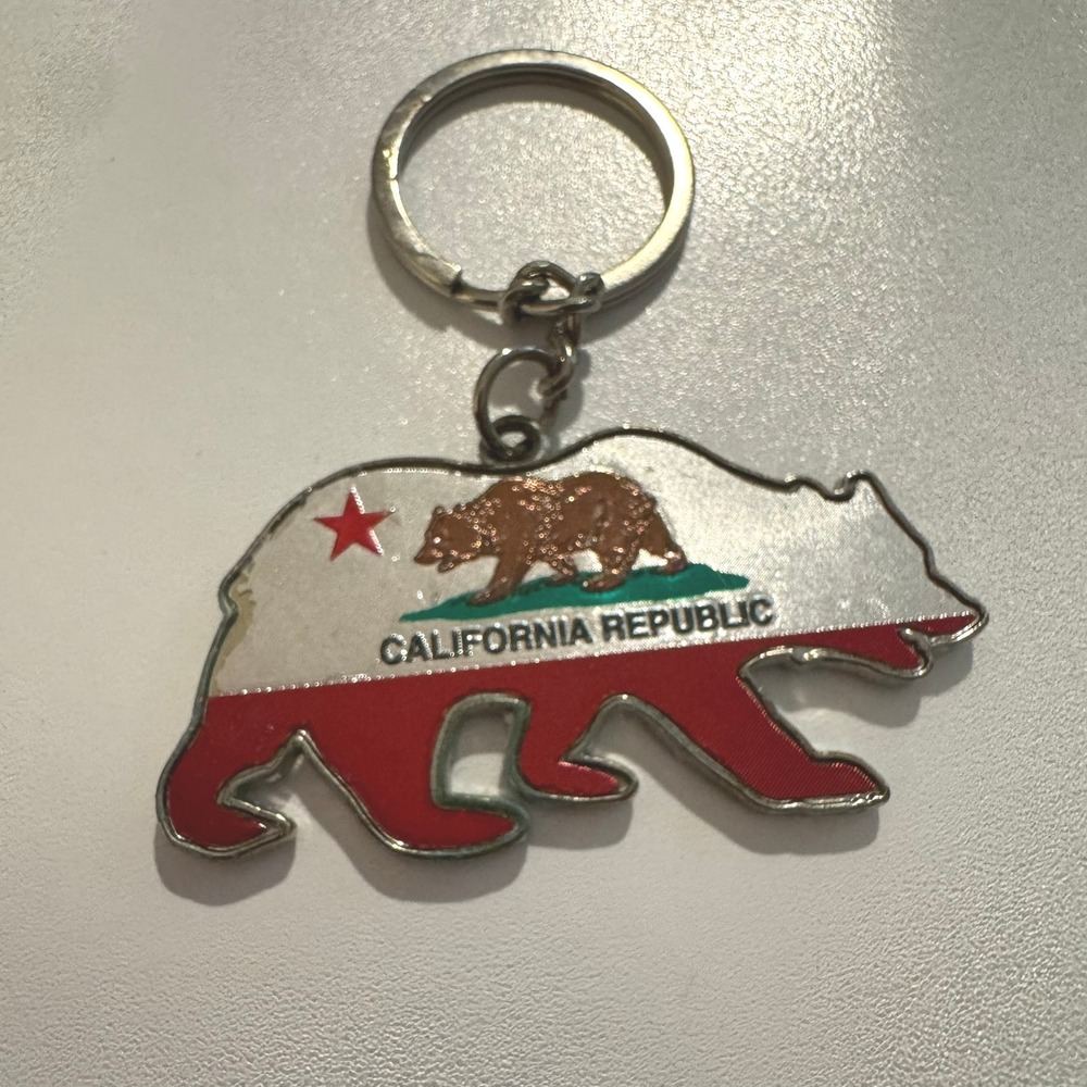 California‎ Republic Flag Bear Keychain Souvenir Travel Gift Accessory